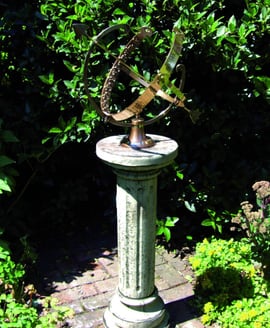 Large Armillary on Brighton Stone Garden Pedestal