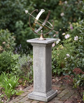 Large Armillary on Athenian Stone Garden Pedestal