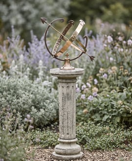 Large Armillary on Brighton Stone Garden Pedestal