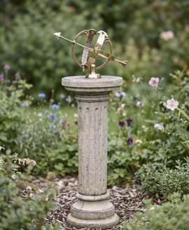 Medium Armillary on Brighton Stone Garden Pedestal