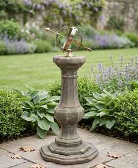 Medium Armillary on Stone Garden Pedestal