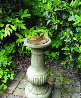 Aged Brass Sundial on Victorian Stone Garden Pedestal