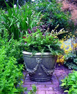 Large Swaggered Stone Garden Vase