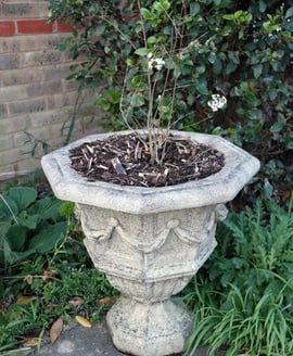 Octagonal Draped Stone Vase