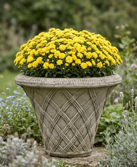 Thatched Stone Garden Urn 