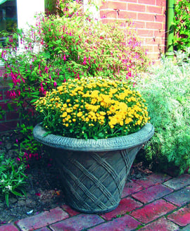 Thatched Stone Garden Urn 
