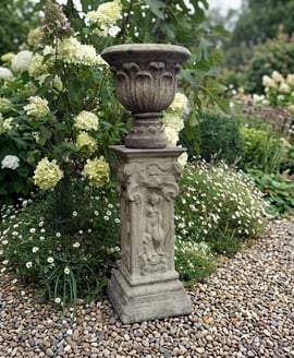 Vienna Cherub Motif Stone Garden Pedestal