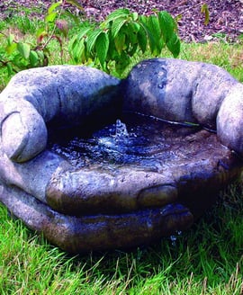 Cupped Hands Stone Fountain