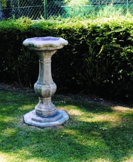 Ornate Pedestal Stone Birdbath