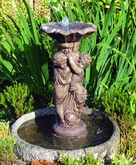 Two Cherub Stone Fountain