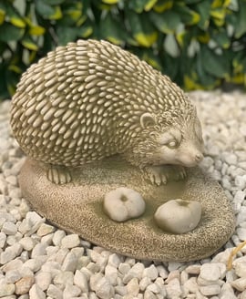 Hedgehog with Apples Stone Garden Ornament in Stone