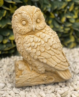 Tawny Owl Garden Ornament in Sandstone