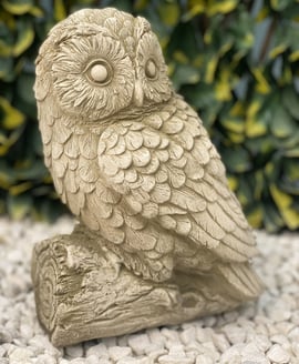 Tawny Owl Garden Ornament in Stone
