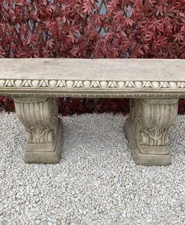 Gothic Stone Garden Bench in Stone