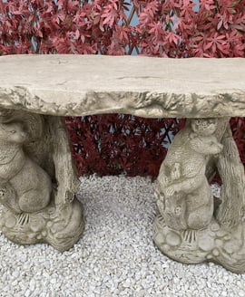 Otter Stone Garden Bench in Stone