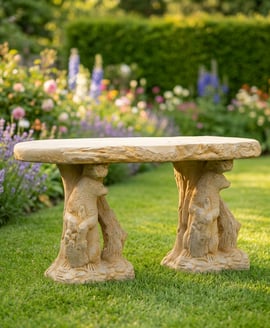 Otter Stone Garden Bench in Sandstone