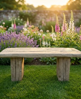 Sleeper Stone Garden Bench in Stone