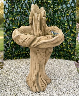 Blue Tit Birdbath in Stone