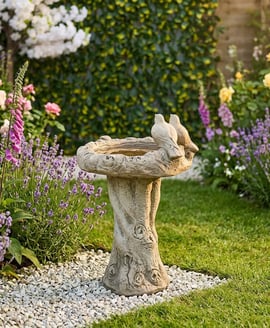 Dove Birdbath in Stone