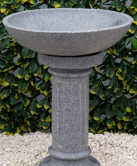 Round Stone Birdbath in Grey