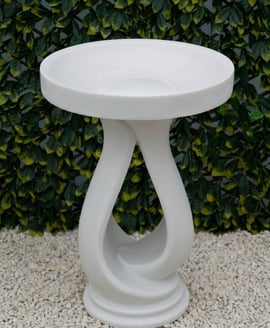 Looping Stone Birdbath in White