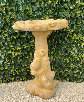 Little Owl Birdbath in Sandstone