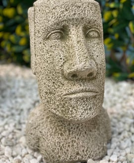 Moai Head Garden Statue in Stone