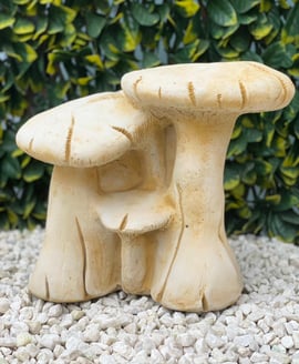 Large Mushroom Family Garden Ornament in Sandstone