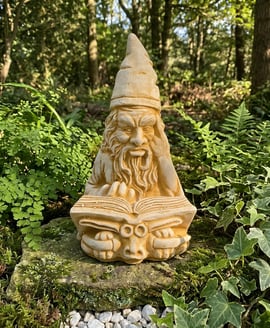 Reading Wizard Stone Garden Ornament in Sandstone