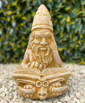 Reading Wizard Stone Garden Ornament in Sandstone