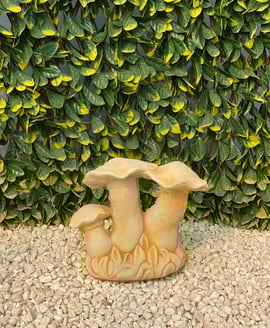 Small Mushroom Family Garden Ornament in Sandstone
