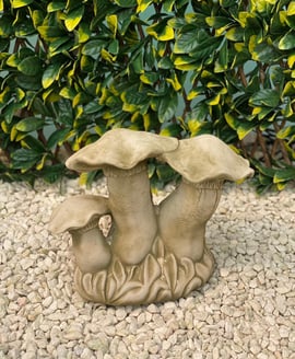 Small Mushroom Family Garden Ornament in Stone
