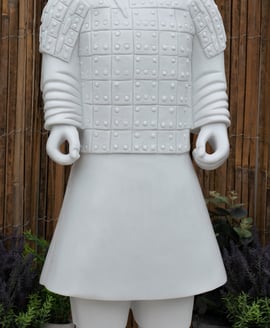 Standing Warrior Garden Statue in White