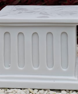Large Square Garden Ornament Plinth in White