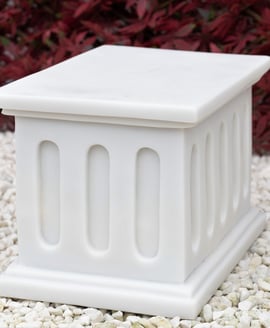 Medium Square Garden Ornament Plinth in White