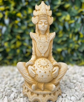 Sitting Princess Stone Garden Ornament in Sandstone