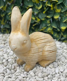 Sitting Rabbit Garden Ornament in Sandstone