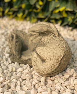 Sleeping Dragon Stone Garden Ornament in Stone
