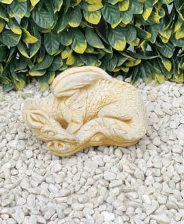 Sleeping Dragon Stone Garden Ornament in Sandstone