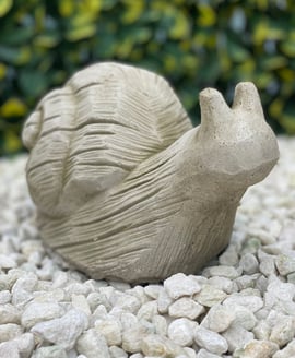 Sleepy Snail Garden Ornament in Stone