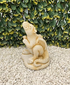 Small Hatchling Dragon Stone Garden Ornament in Sandstone
