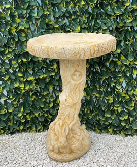 The Hare Birdbath in Sandstone