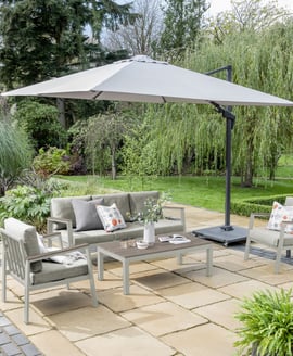 Norfolk Collection Easton Beige 6 Seater Dining Set with Polywood Table