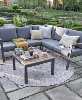 Norfolk Collection Easton Anthracite Mini Corner Set with Polywood Table