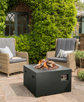 Happy Cocoon 76cm Square Black Fire Pit