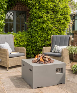 Happy Cocoon 76cm Square Grey Fire Pit