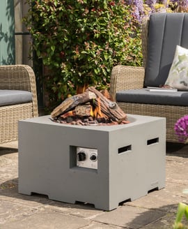 Happy Cocoon 60cm Small Square Grey Fire Pit
