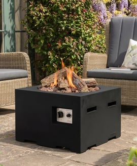 Happy Cocoon 60cm Small Square Black Fire Pit