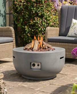 Happy Cocoon 91cm Round Bowl Grey Fire Pit