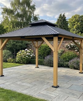Norfolk Collection Ottawa 3m x 3m Cedar Wood Gazebo with Double Roof